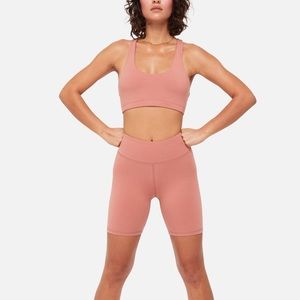 MATE the Label organic stretch cotton spandex biker shorts, Rose pink, size M